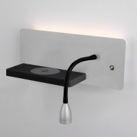 Настенный светодиодный светильник с  беспроводной зарядкой Kofro R LED Elektrostandard MRL LED 1112 серебро/чёрный