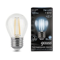 Лампа Gauss LED Filament Шар 105802207 7W 4100К E27