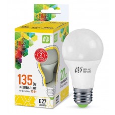 Лампа светодиодная LED-A60-standard 15Вт грушевидная 3000К теплый белый E27 1350лм 160-260В ASD 4690612002088