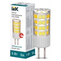 Лампа светодиодная Corn 5Вт капсульная 4000К нейтральный белый G4 230В IEK LLE-Corn-5-230-40-G4