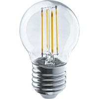 Лампа светодиодная филаментная OLL-F-G45-12-230-2.7K-E27 12Вт шар прозрачный 2700К теплый белый E27 1200лм 220-240В ОНЛАЙТ 80884