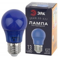 Лампа светодиодная ERABL50-E27 A50 3Вт груша синяя E27 13SMD для белт-лайт ЭРА Б0049578