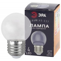 Лампа светодиодная ERAWL45-E27 P45 1Вт шар E27 4SMD для белт-лайт ЭРА Б0049572