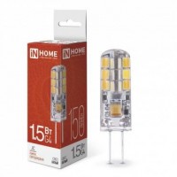 Лампа светодиодная LED-JC 1.5Вт 12В 4000К нейтральный белый G4 150лм IN HOME 4690612035963