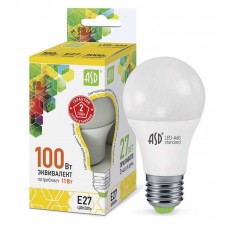 Лампа светодиодная LED-A60-standard 11Вт грушевидная 3000К теплый белый E27 990лм 160-260В ASD 4690612001739