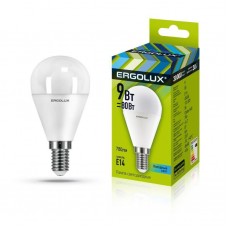 Лампа светодиодная LED-G45-9W-E14-4К 9Вт шар 4000К нейтральный белый E14 172-265В Ergolux 13174
