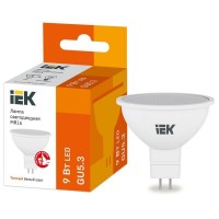 Лампа светодиодная MR16 софит 9Вт 230В 3000К GU5.3 IEK LLE-MR16-9-230-30-GU5