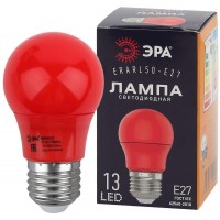 Лампа светодиодная ERARL50-E27 A50 3Вт груша красная E27 13SMD для белт-лайт ЭРА Б0049580