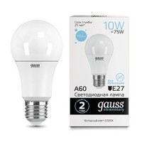 Лампа Gauss LED Elementary 23230 A60 10W E27 6500К