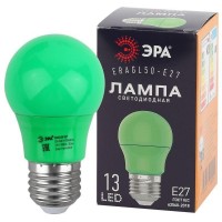 Лампа светодиодная ERAGL50-E27 A50 3Вт груша зеленая E27 13SMD для белт-лайт ЭРА Б0049579