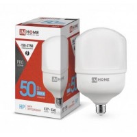 Лампа светодиодная LED-HP-PRO 50Вт 230В 6500К E27 4500Лм с адаптером IN HOME 4690612031125