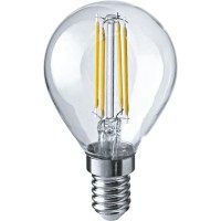 Лампа светодиодная филаментная OLL-F-G45-12-230-2.7K-E14 12Вт шар прозрачная 2700К теплый E14 1200лм 220-240В ОНЛАЙТ 80890