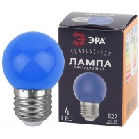 Лампа светодиодная ERABL45-E27 P45 1Вт шар синий E27 4SMD для белт-лайт ЭРА Б0049573