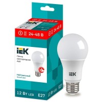 Лампа светодиодная A60 шар 12Вт 24-48В 4000К E27 (низковольтная) IEK LLE-A60-12-24-48-40-E27