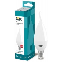 Лампа светодиодная ECO CB35 5Вт свеча на ветру 4000К белый E14 450лм 230-240В IEK LLE-CB35-5-230-40-E14