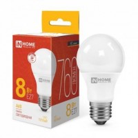 Лампа светодиодная LED-A60-VC 8Вт 230В E27 3000К 720Лм IN HOME 4690612024004