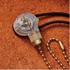 Выключатель для настенного светильника c проводом и деревянным наконечником Rexant 06-0243-A