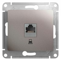 Розетка компьютерная 1-м Glossa RJ45 кат.5E механизм платина SchE GSL001281K