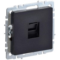 Розетка компьютерная СП RJ45 кат.5E BRITE РК10-БрЧ черн. IEK BR-K10-1-K02