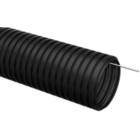 Труба гофрированная ПНД d25мм с протяжкой черный (упаковка25м) IEK CTG20-25-K02-025-1