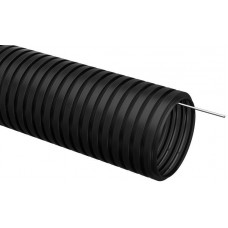 Труба гофрированная ПНД d16мм с протяжкой черный (упаковка25м) IEK CTG20-16-K02-025-1