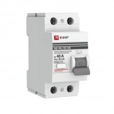Выключатель дифференциального тока (УЗО) 2п 40А 30мА тип AC ВД-100 (электромеханический) PROxima EKF elcb-2-40-30-em-pro