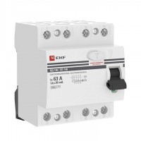 Выключатель дифференциального тока (УЗО) 4п 63А 30мА тип AC ВД-100 (электромеханический) PROxima EKF elcb-4-63-30-em-pro