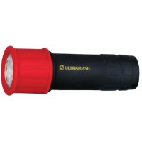 Фонарь LED15001-A (3XR03 светофор красный с черный 9 LED блистер ) Ultraflash 10479