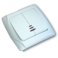 Выключатель 2-клавишный UNIVersal Маргарита 10А IP20 с подсветкой белый М0123