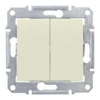 Механизм выключателя 2-клавишный Schneider Electric Sedna 10А IP20 бежевый SchE SDN0300147