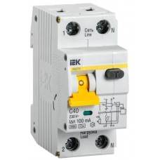 Выключатель автоматический дифференциального тока 2п (1P+N) C 40А 100мА тип A 6кА АВДТ-32 IEK MAD22-5-040-C-100