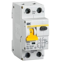 Выключатель автоматический дифференциального тока 2п (1P+N) B 25А 10мА 6кА IEK MAD22-5-025-B-10