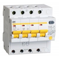 Выключатель автоматический дифференциального тока 4п C 25А 30мА тип AC 4.5кА АД-14 IEK MAD10-4-025-C-030