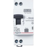 Выключатель автоматический дифференциального тока 1п (1P+N) C 40А 30мА тип AC 6кА RX3 Leg 419403
