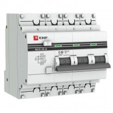 Выключатель автоматический дифференциального тока 3п+N C 40А 30мА тип AC 4.5kA АД-32 PROxima EKF DA32-40-30-4P-pro