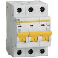 Выключатель автоматический модульный 3п C 40А 4.5кА ВА47-29 IEK MVA20-3-040-C