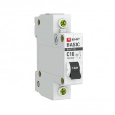 автоматический выключатель EKF однополюсной 10А 4.5кА ВА 47-29 Basic mcb4729-1-10C