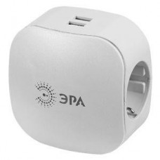Разветвитель 3-м SP-3e-USB-2A 220В + 2USB 2000мА с заземлением защитные шторки (6/36/864) белый ЭРА Б0015243