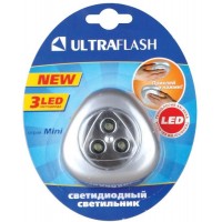 Фонарь-стикер LED 6244 (3LED; 3хR03 серебро) Ultraflash 10478