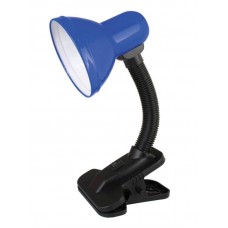 Настольный светильник с прищепкой, синий 230В, 60Вт, E27, ЛОН Ultraflash UF-320P C06 12372