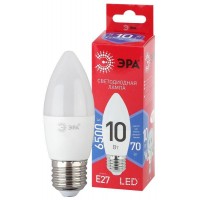 Лампа светодиодная ECO LED B35-10W-865-E27 R (диод свеча 10Вт холодн. E27) (10/100/3500) ЭРА Б0045338