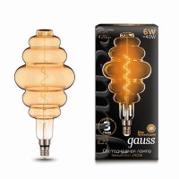 Лампа светодиодная филаментная Black Vintage Filament Flexible 6Вт BD200 2400К E27 200х410мм Golden Gauss 158802006