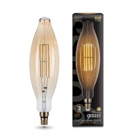 Лампа светодиодная филаментная Black Vintage Filament 8Вт BT120 2400К E27 780лм 120х420мм Golden Gauss 155802008