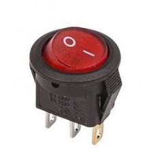 Выключатель клавишный круглый 250А 3А (3с) ON-OFF красный с подсветкой Micro (RWB-106 SC-214) REXANT 36-2530