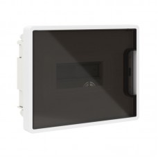 Щиток встраиваемый 8мод. IP41 с тонированной дверцей с 2 шинами PEN на 6 и 8 отверст. бел. DKC F08B1WD