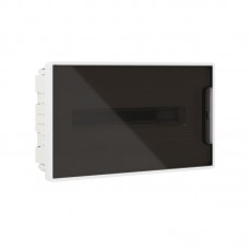 Щиток встраиваемый FRAME 18мод с тонированной дверцей с 2 шинами PEN на 8 и 10 отверст. бел. DKC F18B1WD