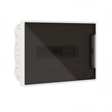 Щиток встраиваемый FRAME 12мод с тонированной дверцей с 2 шинами PEN на 6 и 8 отверст. бел. DKC F12B1WD