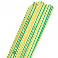 Трубка термоусадочная ТУТ нг 10/5 желт./зел. 1м (упаковка 50 шт) PROxima EKF tut-10-yg-1m