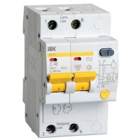 Выключатель автоматический дифференциального тока 2п C 40А 300мА тип AC 4.5кА АД-12 IEK MAD10-2-040-C-300