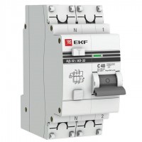 Выключатель автоматический дифференциального тока 1п+N C 40А 100мА 4.5кА PROxima EKF DA32-40-100-pro